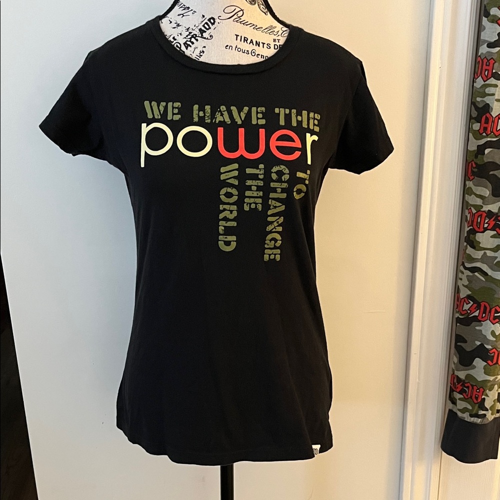 💗Me to We Black Tee with Motivational Print